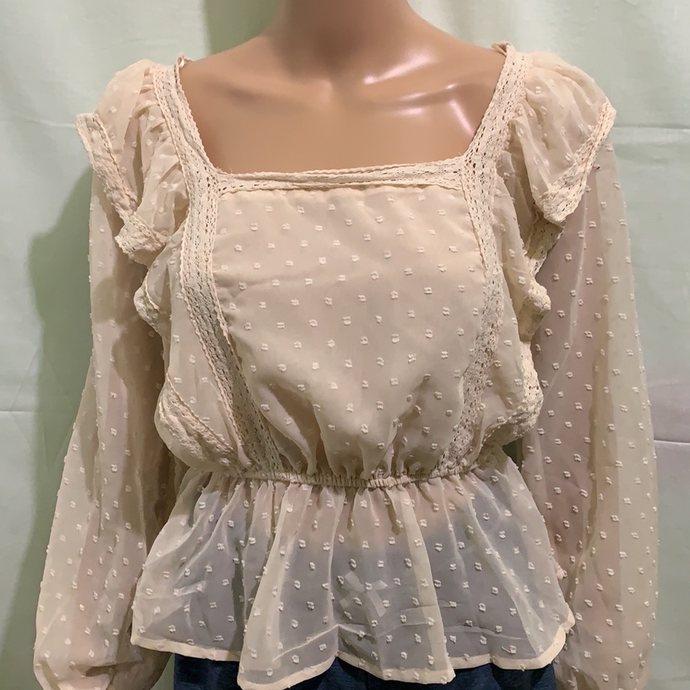 Hyfyve Babydoll Ruffled Long Sleeve Top